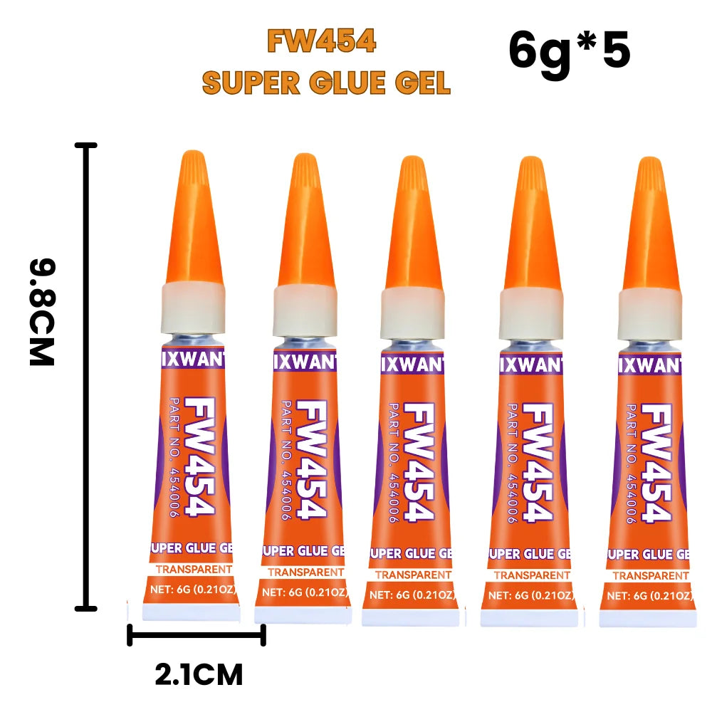 Super Glue Gel - Strong Instant Adhesive for Coral, Metal, Plastic, Wood, Ceramic, Rubber - Quick Dry & Waterproof 6g/20g