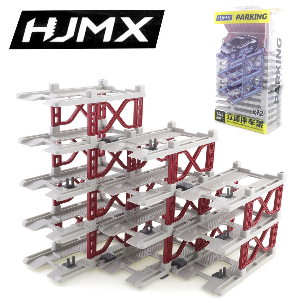 HJMX 1:64 Three-dimensional Assembly Parking Stand 12-layer Assembly Simple Parking Garage Building Model