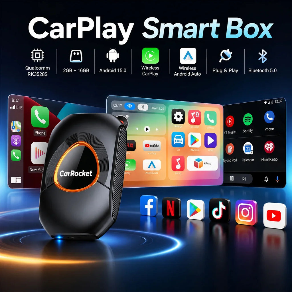 Android 15 Carplay Smart Ai Box Wireless Android Auto Adpater For Youtube Netflix For Lexus Frod Toyota VW Benz Kia MG Haval Fia