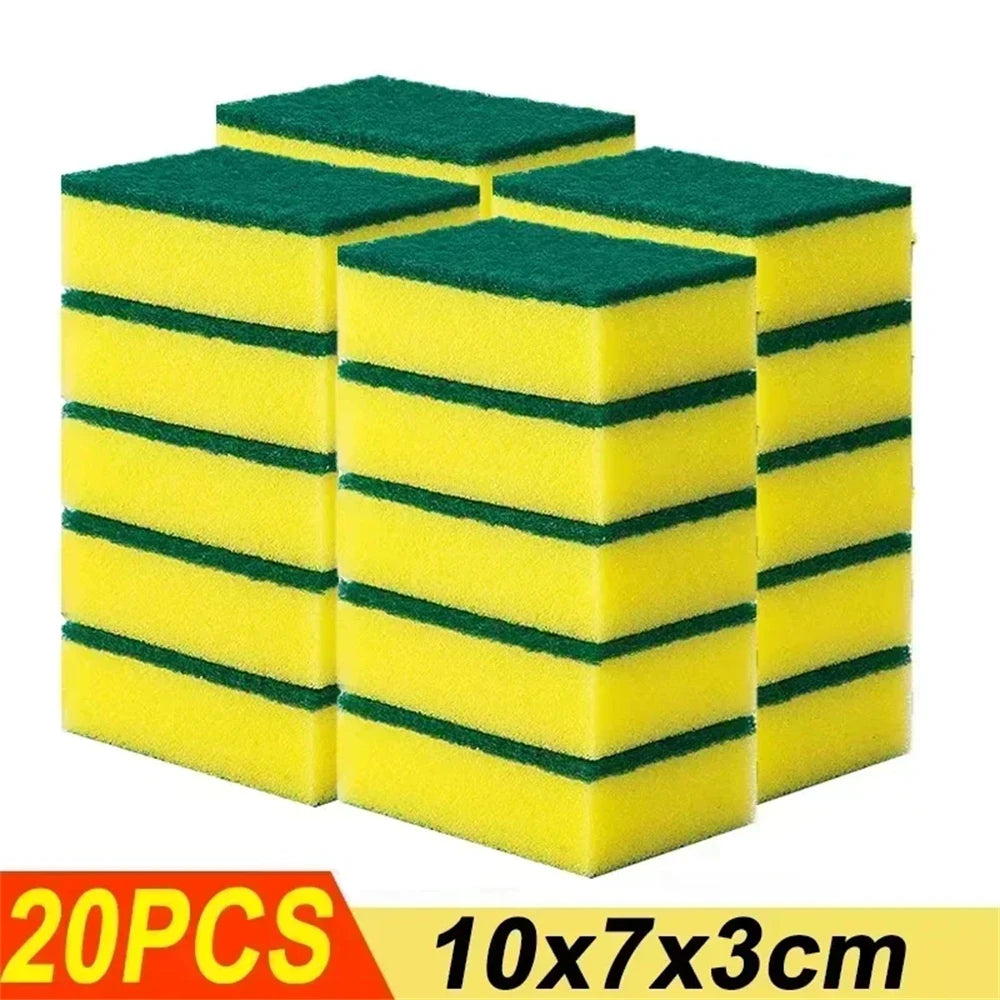 10-100PCS Non-Scratch Cleaning Scrub Sponges Kitchen Dish Sponge Scouring Pad For Washing Dishes Pots Pan Glass Sink Bathroom