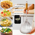 40.5cm Slotted Spoon, Large Skimmer with 0.3" Holes & Hang Hole, Stainless Steel and Wood for Kitchen, 1PC Cooking Utensil