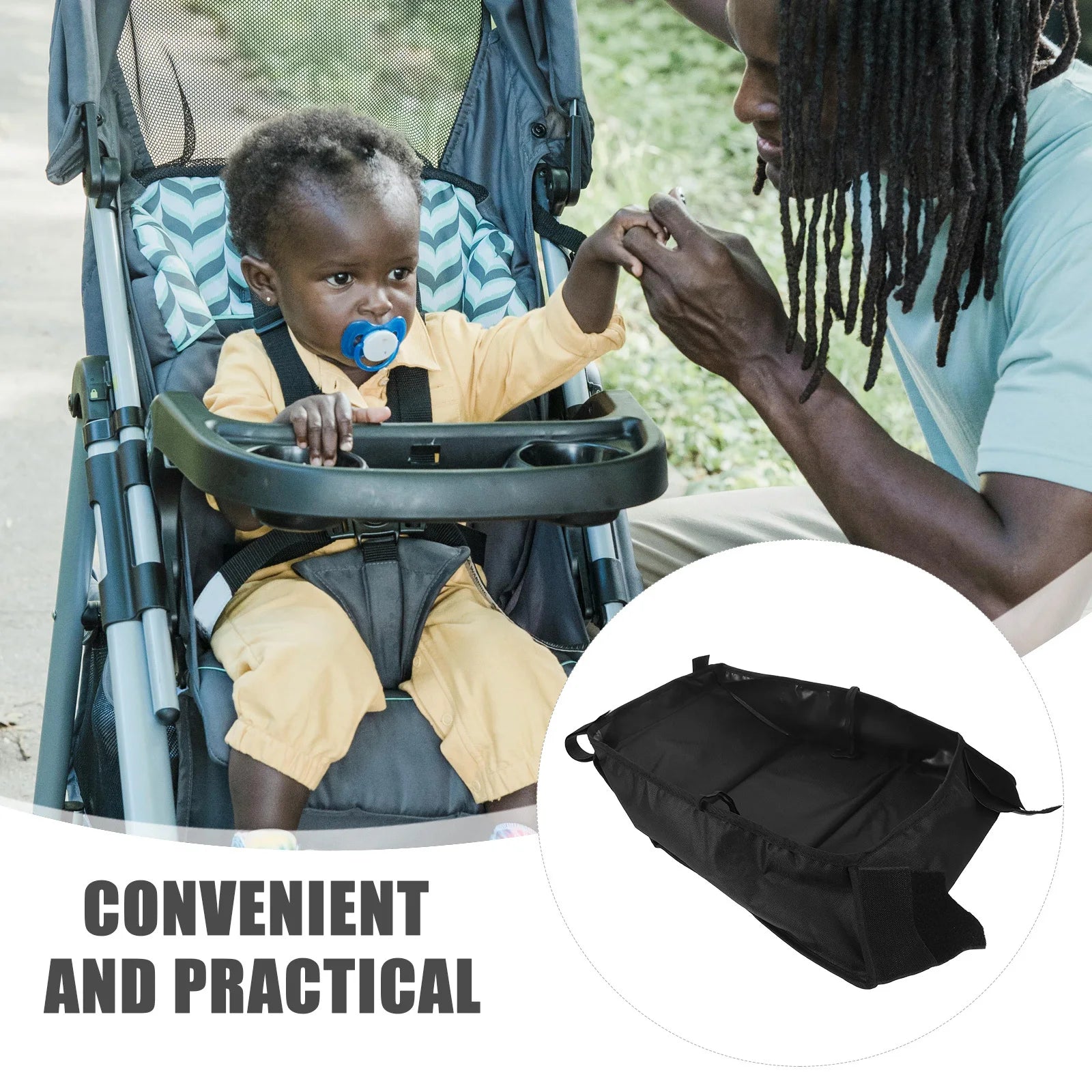 Heavy Duty Stroller Bottom Basket Organizer Bag with Waterproof Material Large Storage for Baby Essentials Easy Access on Family