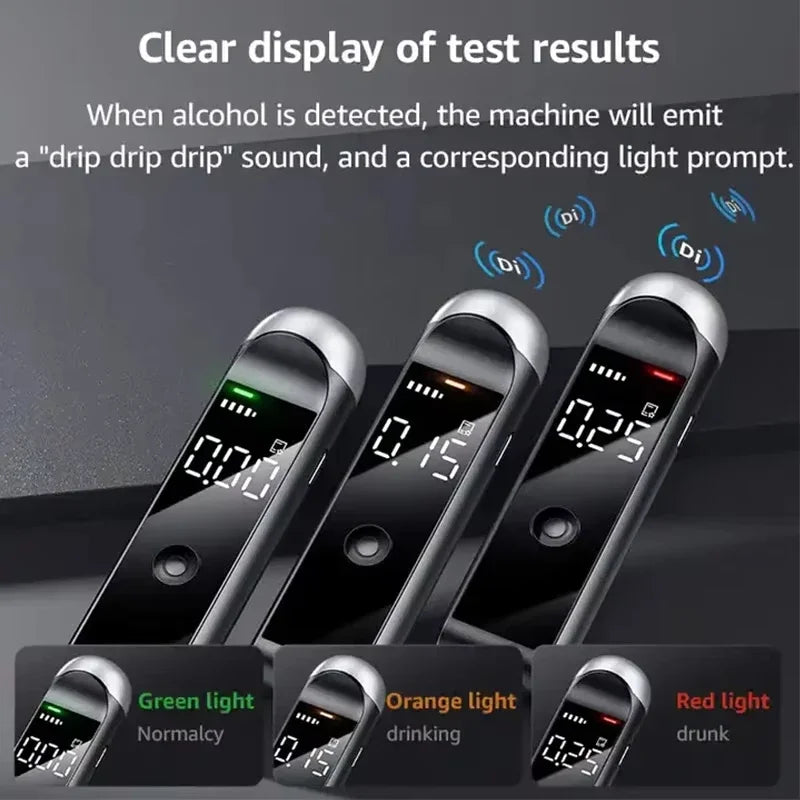 Lenovo Professional High Accuracy Alcohol Breathalyzer Tester Portable Digital Display Car Driver Safety Real Time Fast Response