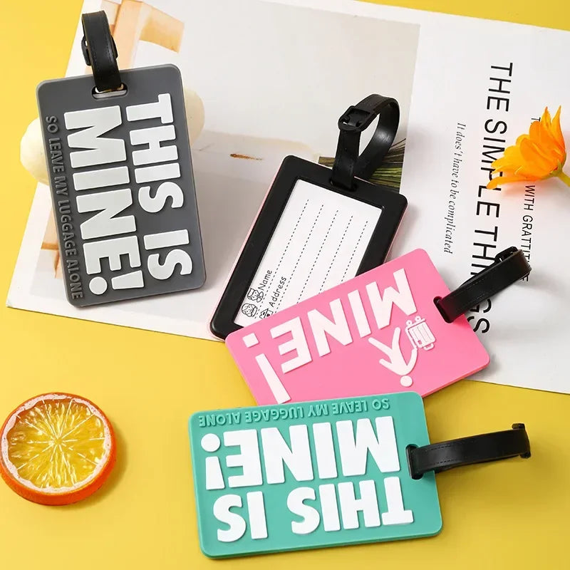 1PCS Men Women Silcone Luggage Tag Letter Printed Travel  Suitcase ID Name Tags Airplane Labels Bag Tags for Luggage