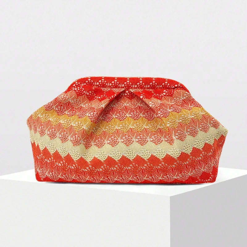 European American Retro Women Handbag Summer Elegant Bohemian Pleated Dinner Bag Fashionable Exquisite Versatile Party Phone Bag