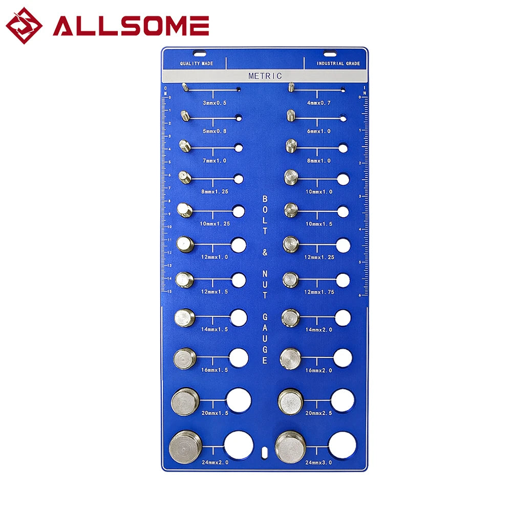 Nut and Bolt Thread Checker Set 22 Thread Identifier Gauge Inch Metric Size Precise Screw Size and Thread Gauge Measuring Tool