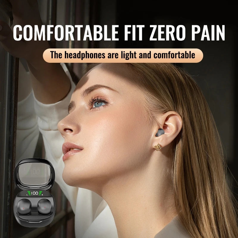 Mini Bluetooth 5.3 Headset HD Hifi Earbuds Invisible Sleep Game Sports Headphones Touch Control Earphones for Men Women