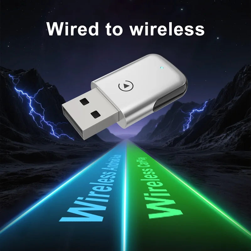 Wireless CarPlay Adapter 2 in 1 Wired to Wireless Dongle For Apple&Android Auto Plug and Play Universal Car Accessory
