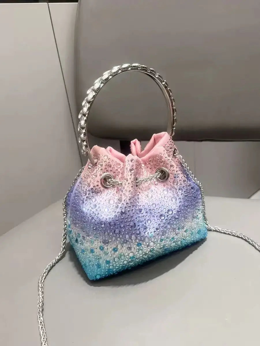 Luxury Designer Women Handbag Glitter Shiny Diamond Clutch Purse Wedding Party Banquet Bag Crystal Rhinestones Evening Bag
