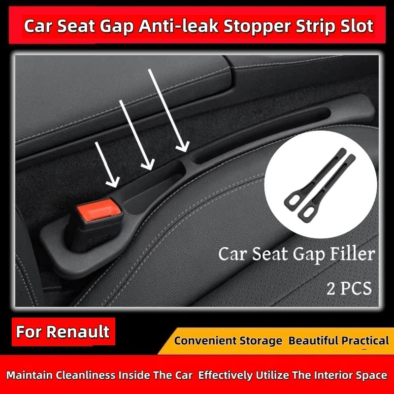 2Pcs Car Seat Gap Filler Between Seats Crevice Box Bag Strip AUTO Accessories For Renault Clio Koleos Samsung QM6 SM6 Vel Satis