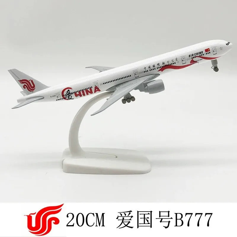 Toys Diecast Alloy 20cm Airplane B777 Series Airways Plane Model With Base Adult/Children Enthusiast Gift Ornament