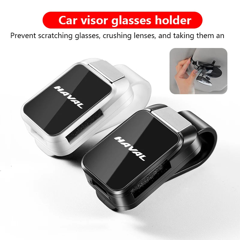 For Haval F7 H6 H2 H3 H4 H5 H9 M6 F5 F9 Car Sun Visor Glasses Clip One-hand Pressing Eyeglasses Holder Car interior accessories