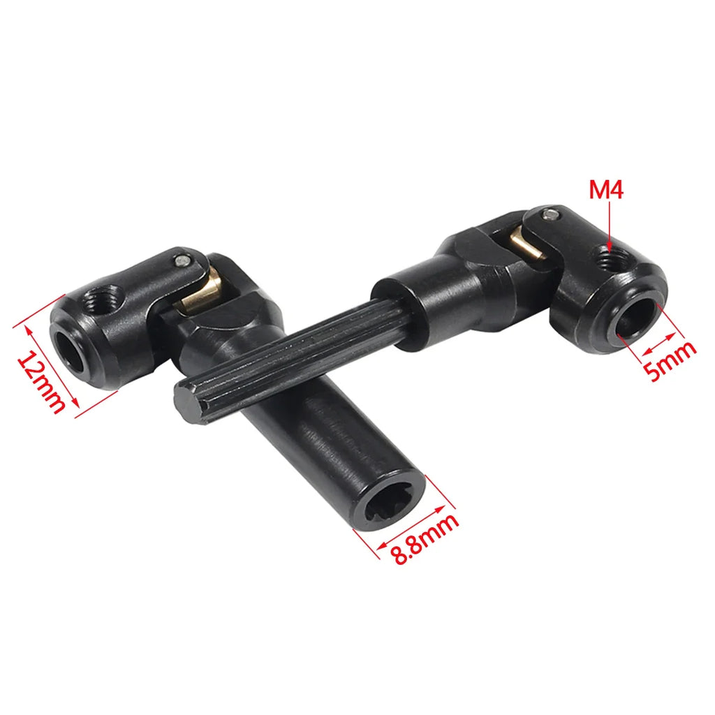 1Pcs Metal Universal Joint Drive Shaft with Internal Spline 60-181mm for 1/10 RC Crawler D90 SCX10 Capra TRX4 TRX6 86100 YK4101