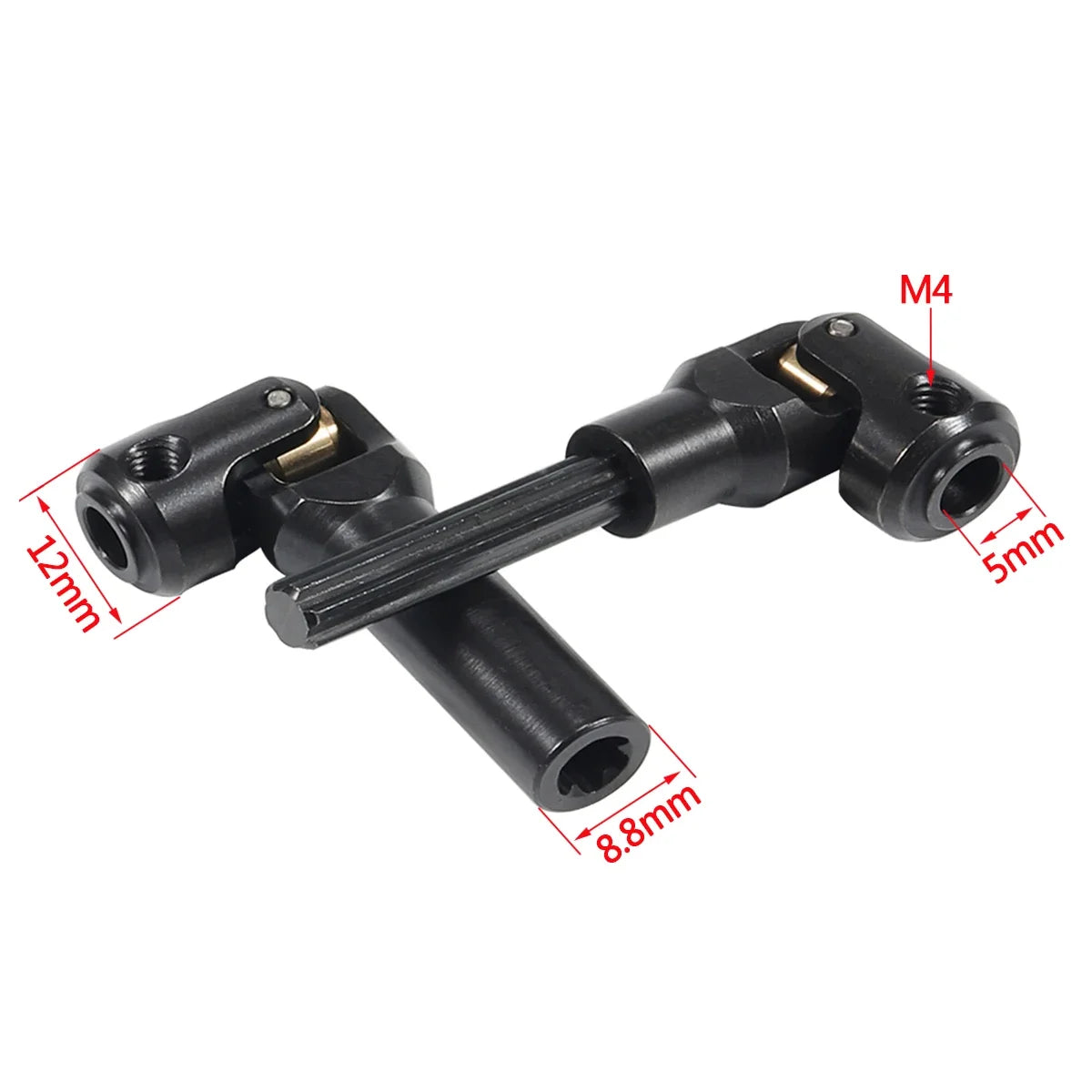 1Pcs Metal Universal Joint Drive Shaft with Internal Spline 60-181mm for 1/10 RC Crawler D90 SCX10 Capra TRX4 TRX6 86100 YK4101
