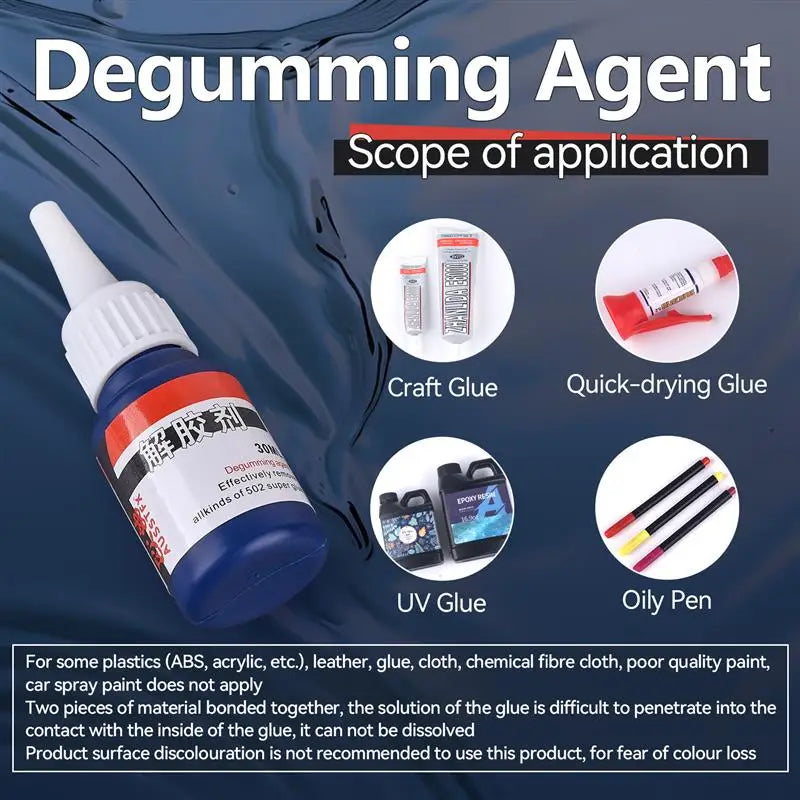 30g Removal Of Offset Adhesive Etractant Nail-Free Glue UV Glue Quick-Drying Glue 502 Glue Etc Remover For Dissolves Super Glue