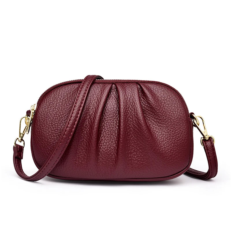 Women's New Style Pleated Crossbody Bag Three Layer Zipper Large Capacity Fashionable Versatile Casual Premium Top Shoulder Bag
