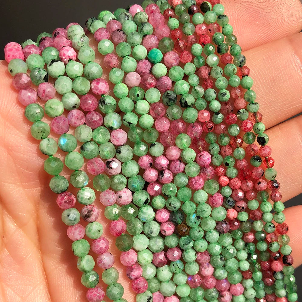 Natural Red Jasper 2mm 3mm 4mm Faceted Round Loose Spacer Beads Diy Bracelet Necklace Jewelry Making Handmade Crafts Accessories
