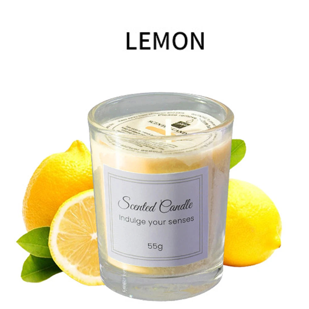 1pcs Premium Aromatherapy Candle Gift Box Comes with Glass Cup Smokeless Soy Wax Aromatherapy Candle Day Christmas Valentine’s