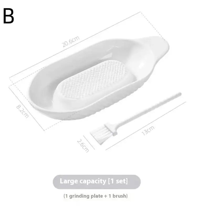 ♥♥♥White Ceramic Manual Grinding Tool, Garlic And Ginger Paste Grinding Plate