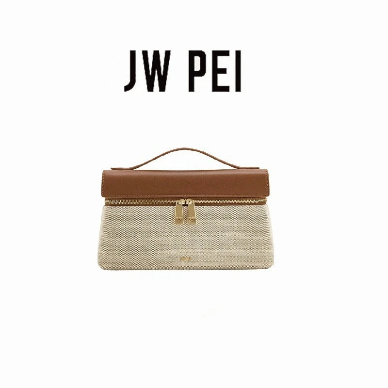 JW PEI Premium genuine leather handbag,Minimalist style Women's Shoulder Bag with zipper.Fashion Lightweight Crossbody bag.