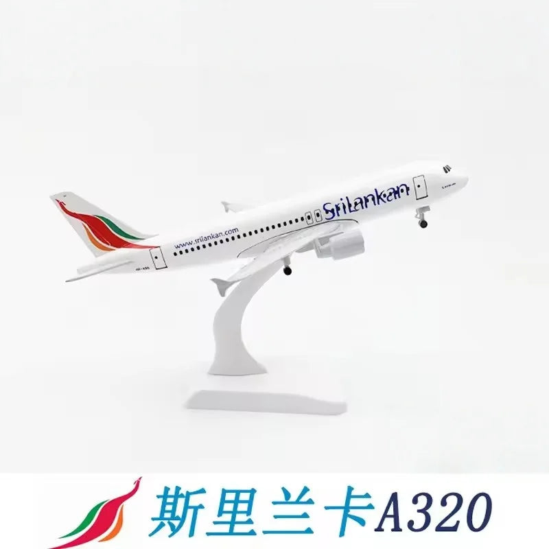 Scale Aircraft Model Simulation airplane kids toys Model 20cm Alloy Metal Aircraft A320 Sri Lankan Airways with Landing Gear Gif