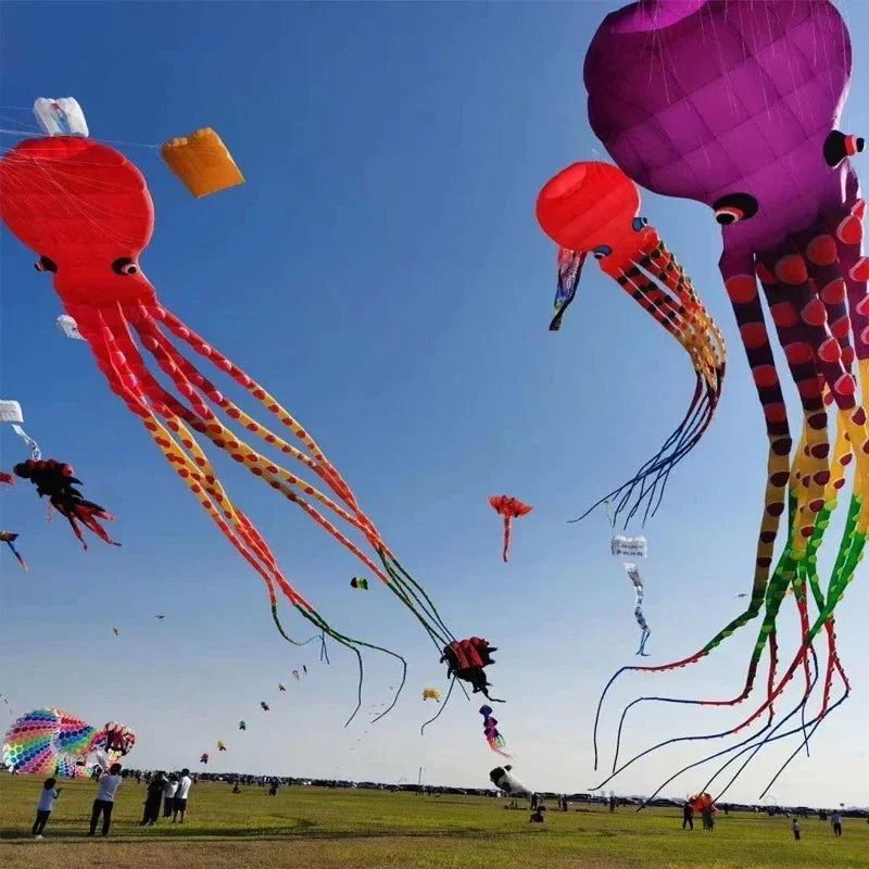 Octopus Kites Flying Toys for Children Kites Line Professional Winds Kites Factory Adults Kids Kite Kitesurf Toys Random Colors