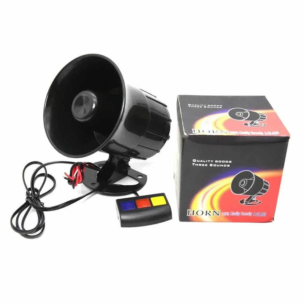 12V 3 Tone Sound Loud Car Horn Motorcycle Warning Alarm Police Fire Siren Horn Speaker Automotive Accessories 20W Accessory