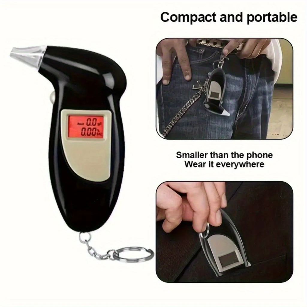 Car Mounted Bird Song Alcohol Tester, Digital Blowing Screen Breathalyzer, Driving Detection & Keychain (Excluding Battery)