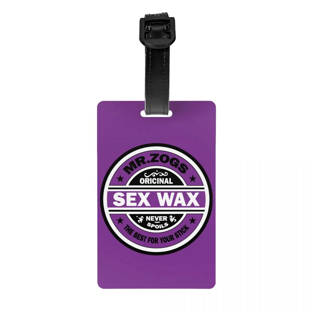 Custom Mr Zogs Sex Wax Luggage Tag With Name Card Surfing Surf Gift Privacy Cover ID Label for Travel Bag Suitcase