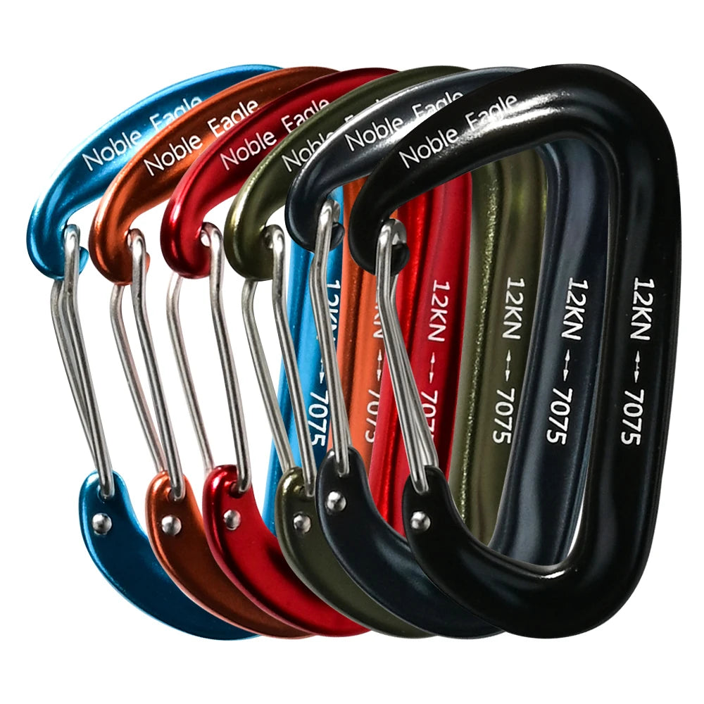 6PCS 12kN Tactical Carabiners Clips Set Heavy Duty Non-Locking Belt Hook For Bags Outdoor Hammock Climbing Accessories
