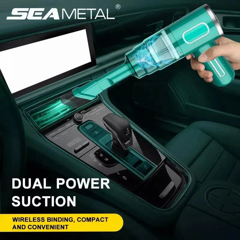 SEAMETAL Wireless Car Vacuum Cleaner Portable Powerful Handheld Vacuum Cleaner for Car Home Cleaning Tools