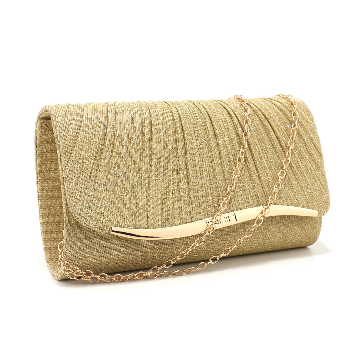 Purple Color New Color Ruched Women Evening Bags Glitter Fashion Envelope Design Cover Handbags With Shoulder Purse Clutch Purse