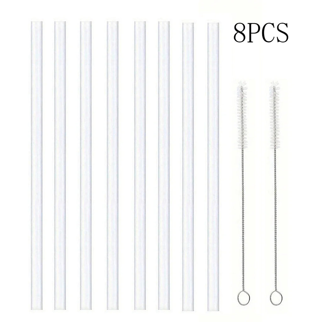 4/812pcs Replacement Straw Compatible for Stanley 20 oz 30 oz 40 oz Cup Tumbler, Clear Reusable Straws with Cleaning Brush