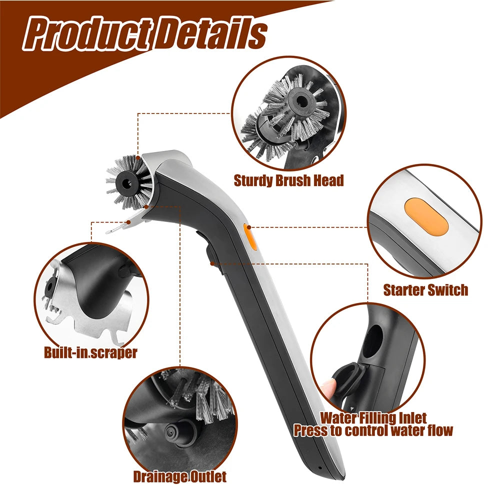 Electric Grill Brush Outdoor Steam Cleaning Brushes BBQ Cleaner Suitable for Charcoal Scraper Gas Accessories Cook Kitchen Tools