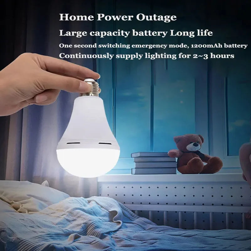 9W 15W LED Emergency Light Bulb Rechargeable Energy Saving Lamp for Home Power Outage Backup Waterproof Portable Handheld Light