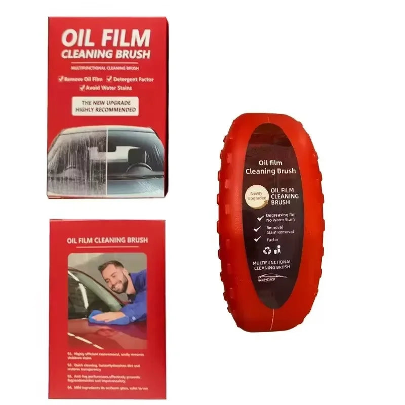 Car Glass Oil Film Cleaner Wiping Red High-Force Dirt Removal for Front Windshield Side Windows & Rearview Mirrors