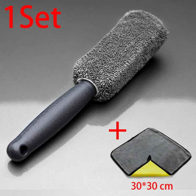 SEAMETAL Car Wheel Detail Cleaning Brush Tool Tire Washing Clean Soft Bristle Cleaner Black Easy To Cleaning Rims Spokes Wheel