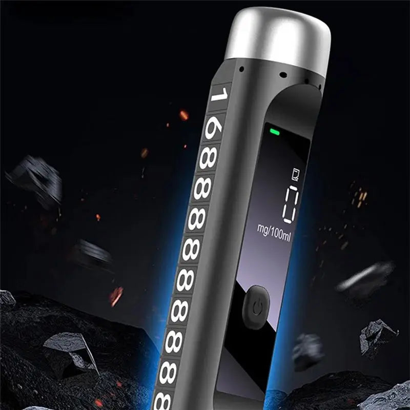 AU28-Portable Alcohol Tester LCD Display Drunk Driving Test Breathalyzer Alcohol Detector Temporary Parking Number Plate