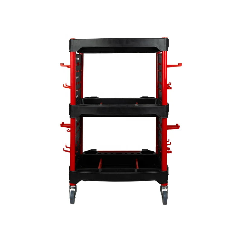 Rolling Storage 3 Layer Platform Hand Plastic Tool Trolley Workshop Cart Wheel Stainless Steel