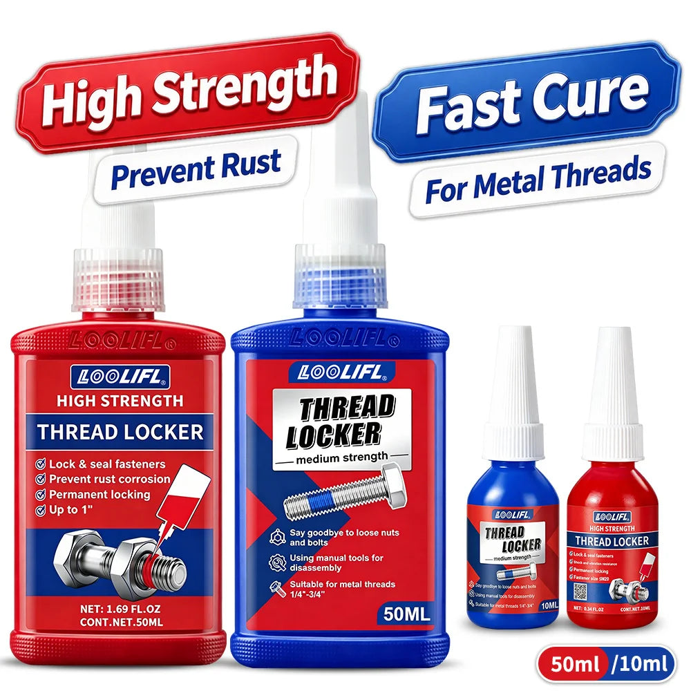 Multifunctional 243 Adhesive, Oxygen-Resistant 271 Threadlocker, Screw Adhesive, Fast-Curing, Removable, High and Low Temperature Resistant; Used for Thread Fastening, Anti-Loosening, Strong Anti-Slip Properties; 243 Liquid A