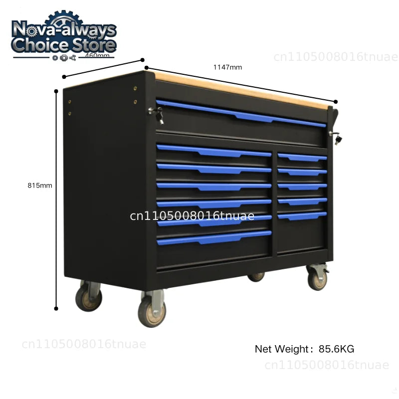 Heavy 12-Drawer Rolling Tool Cabinet Full Repair Kit for Efficient Garage Shop Storage