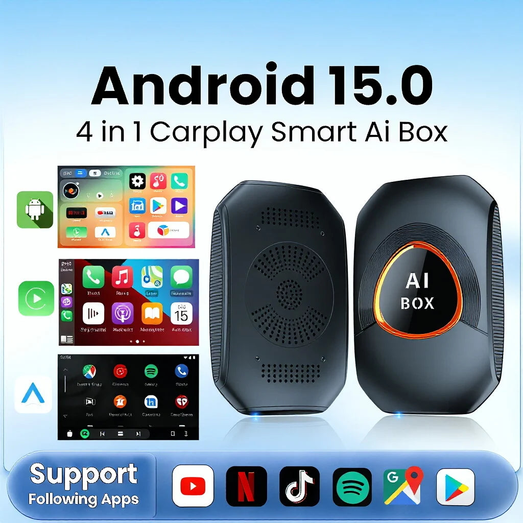 Android 15 Carplay AI Box Wireless Carplay Android Auto Support Netflix Youtube For VW Toyota Mazda Hyundai Ford Haval GMC Audi