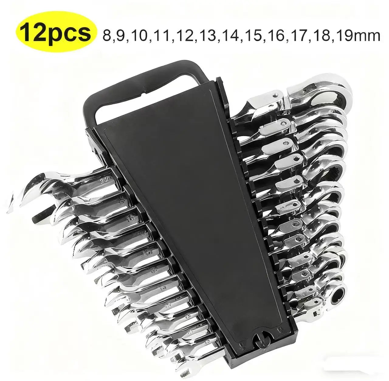 Ratchet Wrench of Keys Spanner Set Hand Tool 72-Tooth Ratcheting Flexible Head Mirror Finish for Car Repair Tools