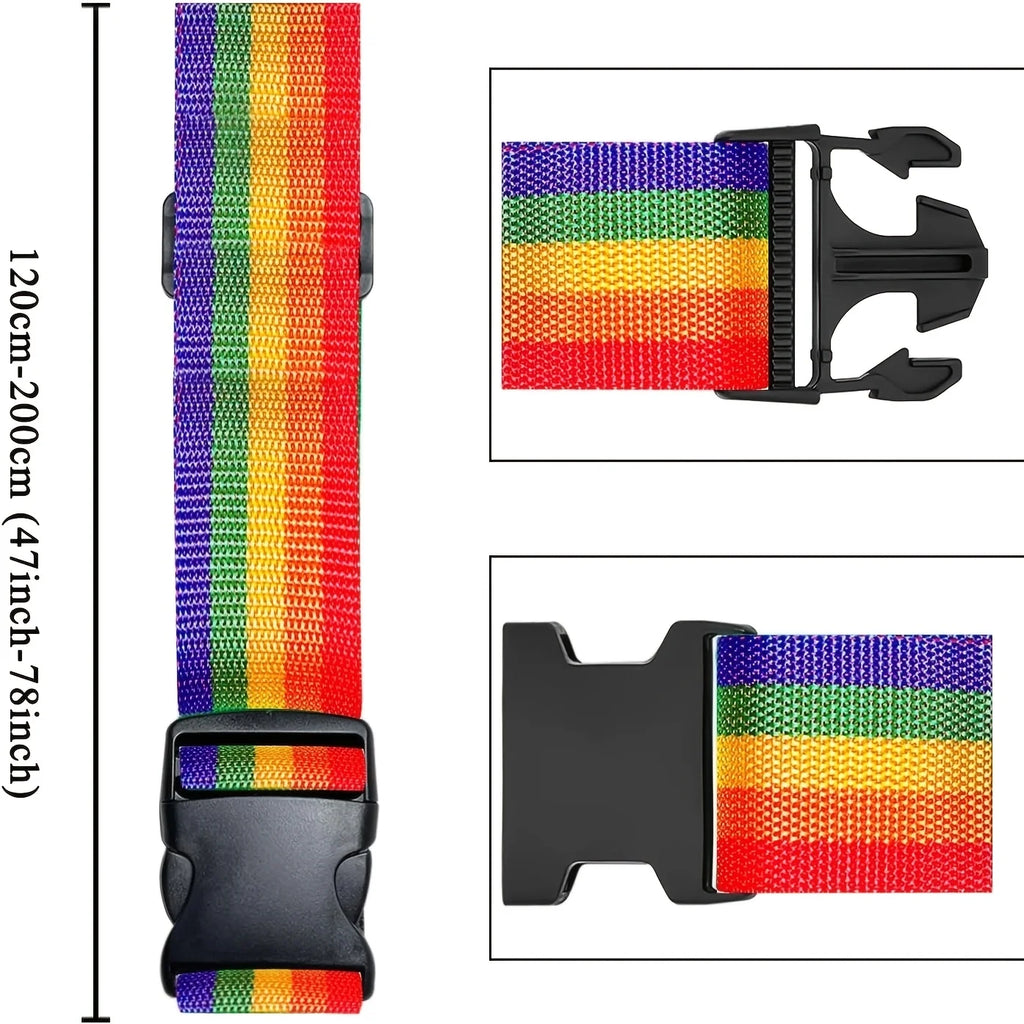 Straight Shaped Luggage Straps for Suitcase, Polyester Luggage Belt with Adjustable Release Buckle Travel Accessory