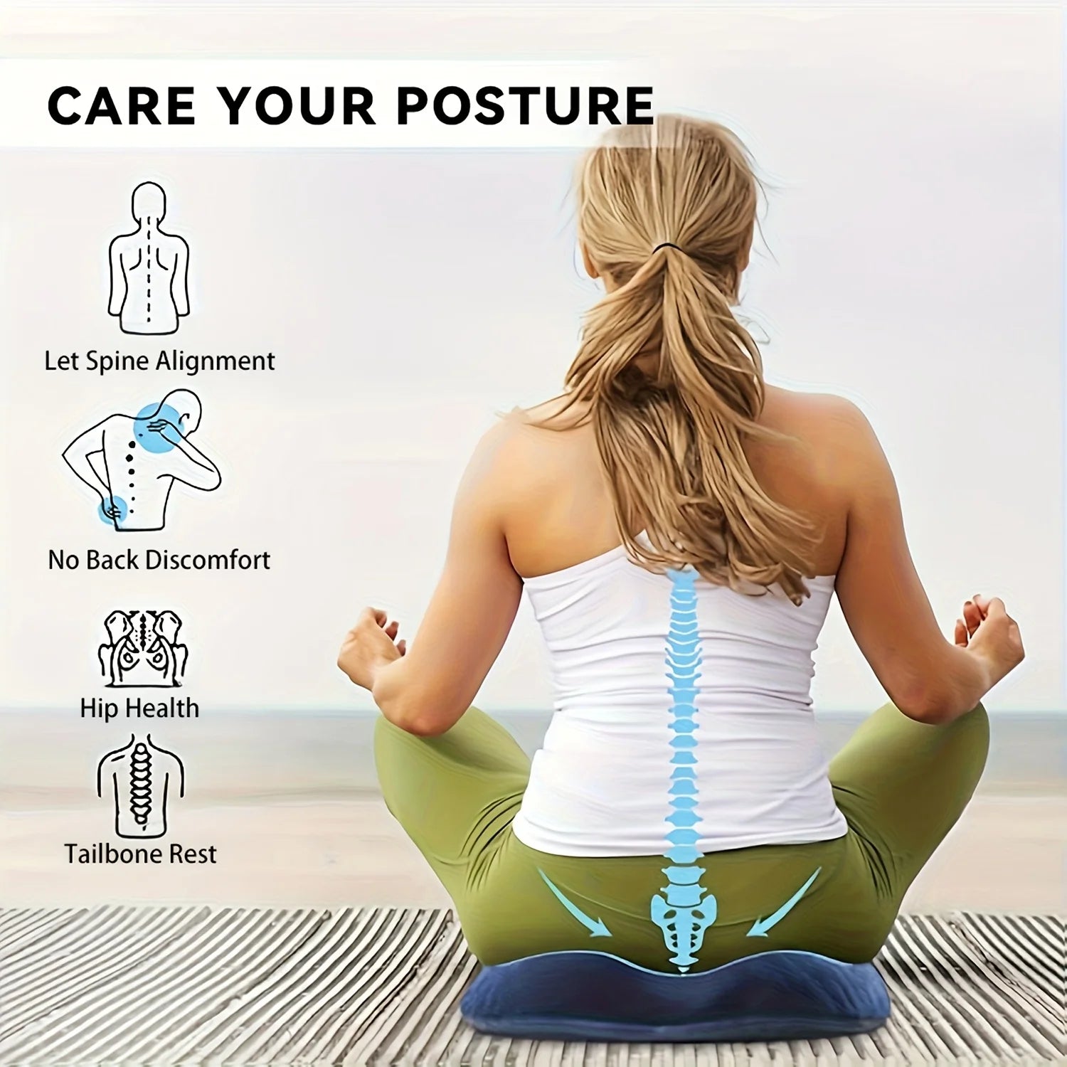 1pc Orthopedic Memory Foam Donut Pillow Coccyx Seat Cushion Hemorrhoid Cushion Tailbone Cushion for Pregnant Butt Cushion