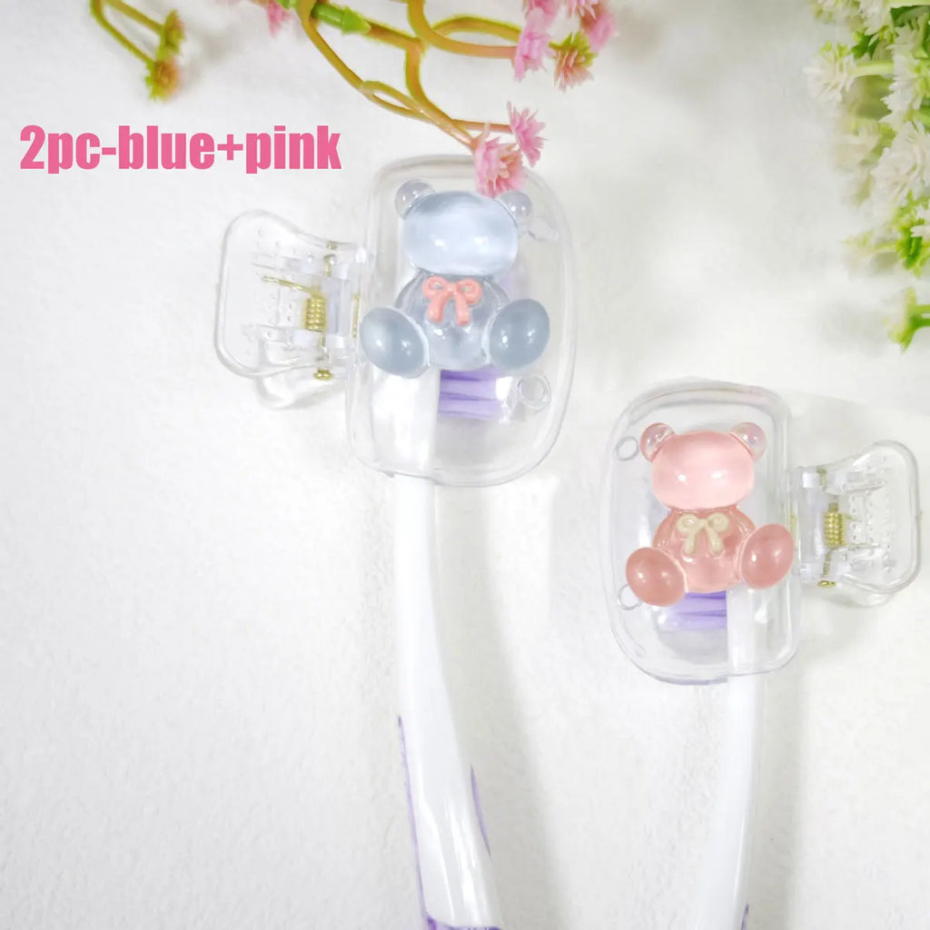 2PC Travel Toothbrush Head Covers Toothbrush Protector Cap Brush Pod Case Protective Portable Plastic Clip For Household Travel