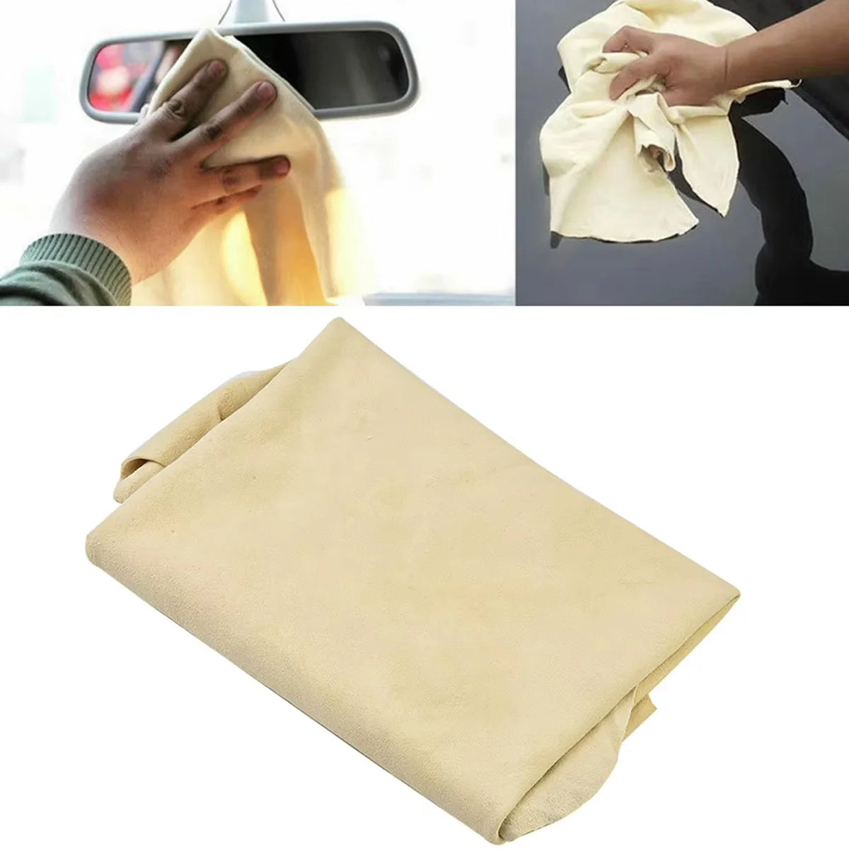 YONGRUN 1PC 40x70cm Natural Styling Cleaning Cloth For Vehicles Cars Home Care Motorcycles Naturally Dried Suede Car Wash Towels