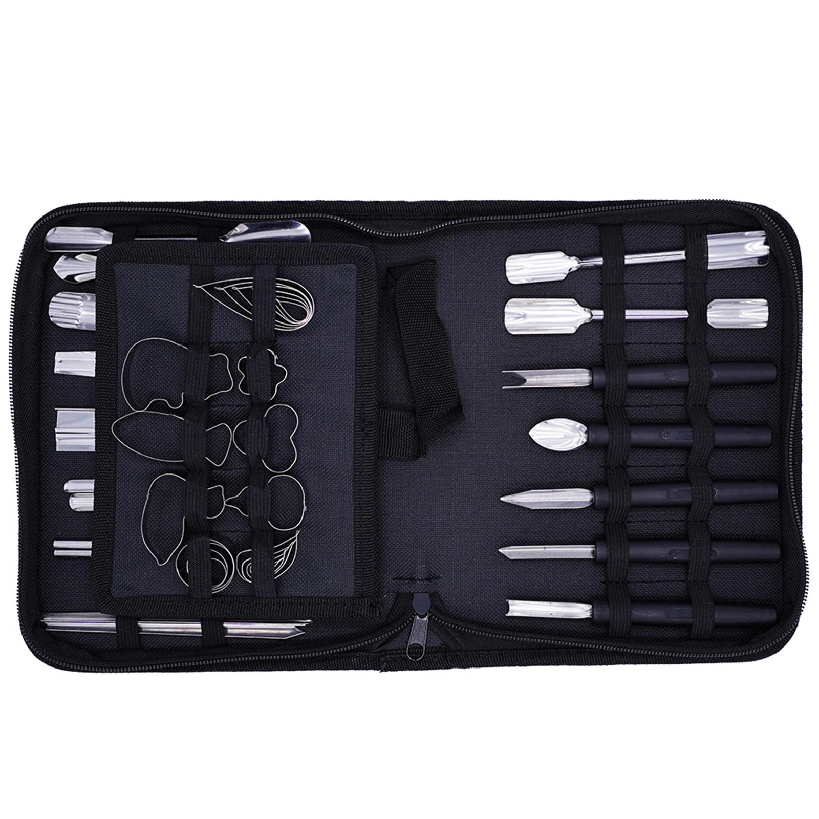 46pc/Set Vegetable Fruit Culinary Carving Tools Durable Stainless Steel Blade Plastic Handle Watermelon Cutting Slicing DIY Tool