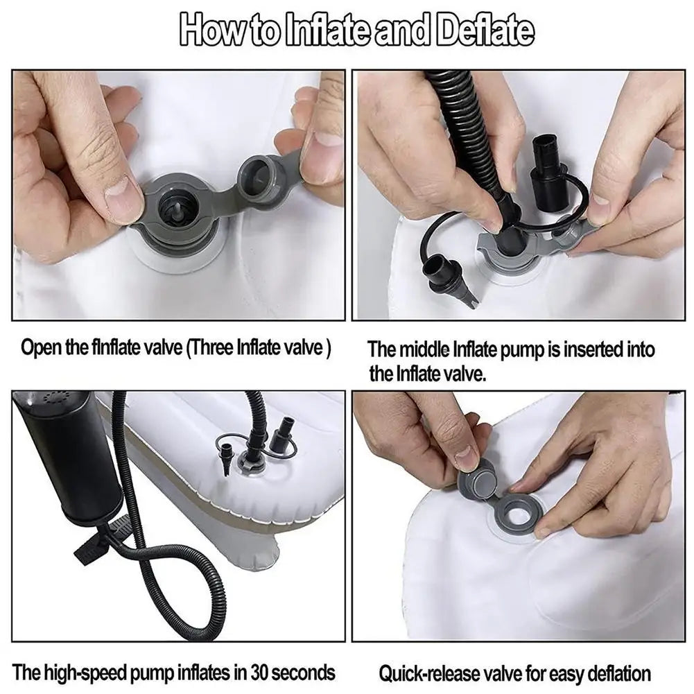 Portable Toddler Airplane Bed Portable Air Bed Seat Extender Sleeping Mattress Foldable Airplane Mattress For Road Car Travel