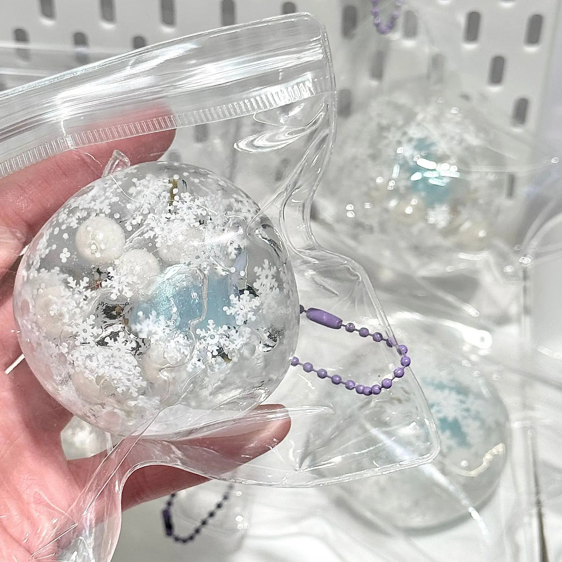 Winter Snow Maltose Ball Soft Squishy Fidget Sensory Toy for ADHD Autism Slow Rebound Squeeze Toy for Adults Christmas Gift